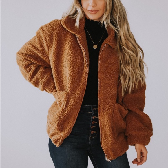 Hayden Jackets & Blazers - Hayden • Camel colored Sherpa Teddy Bear Coat NWT